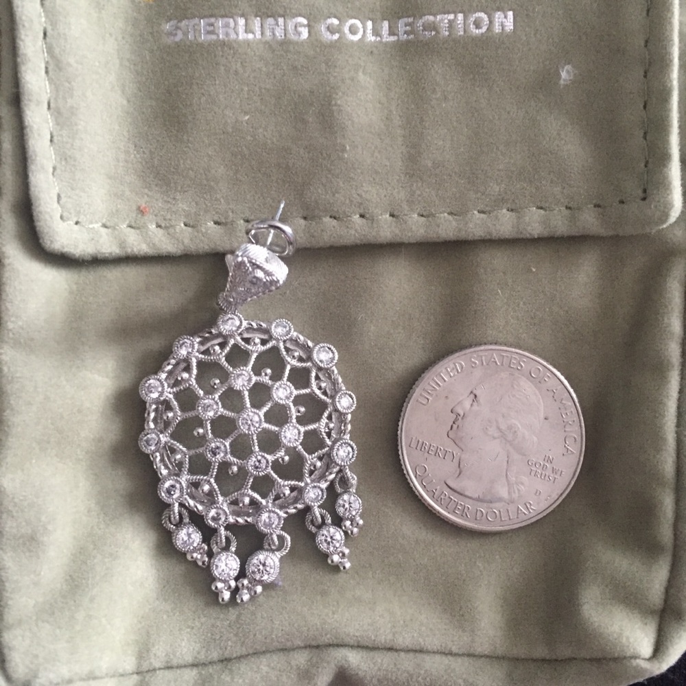 Judith Ripka Sterling Silver Dreamcatcher Earrings with Diamond Like Accents